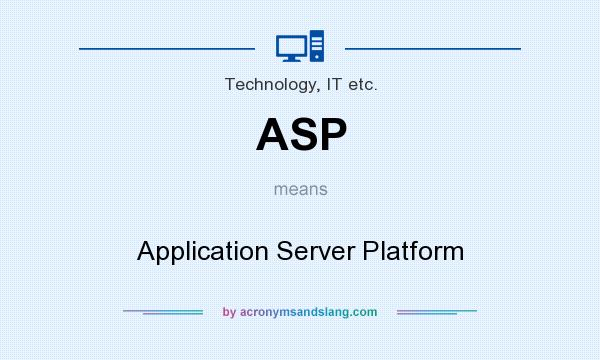 What does ASP mean? It stands for Application Server Platform