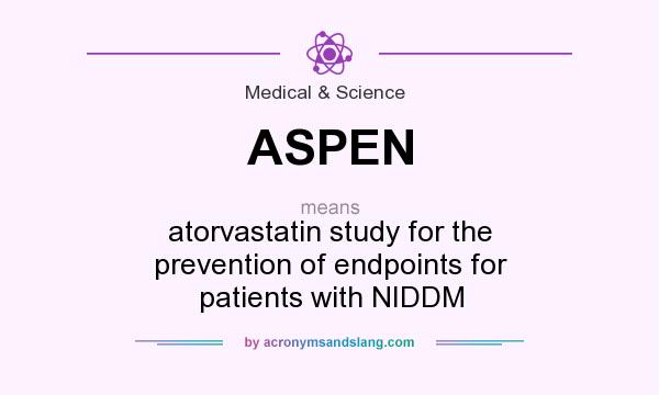 What does ASPEN mean? It stands for atorvastatin study for the prevention of endpoints for patients with NIDDM