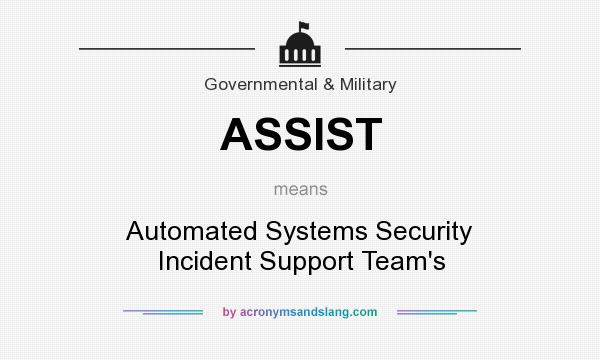 What does ASSIST mean? It stands for Automated Systems Security Incident Support Team`s