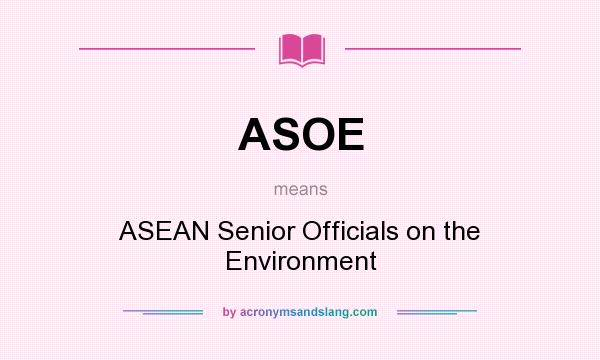 What does ASOE mean? It stands for ASEAN Senior Officials on the Environment