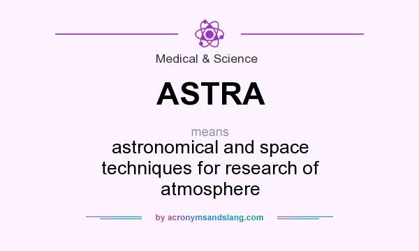 What does ASTRA mean? It stands for astronomical and space techniques for research of atmosphere