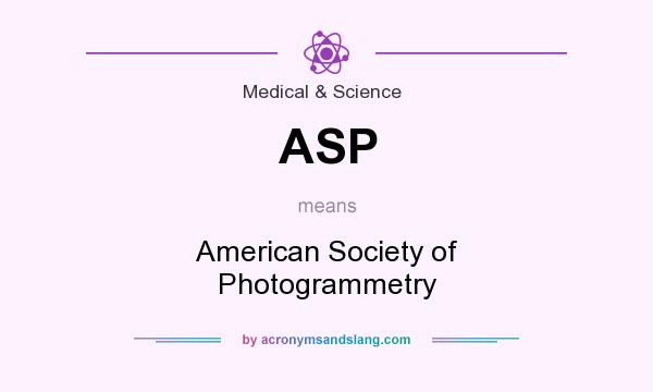 What does ASP mean? It stands for American Society of Photogrammetry