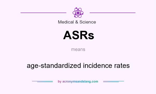 What does ASRs mean? It stands for age-standardized incidence rates