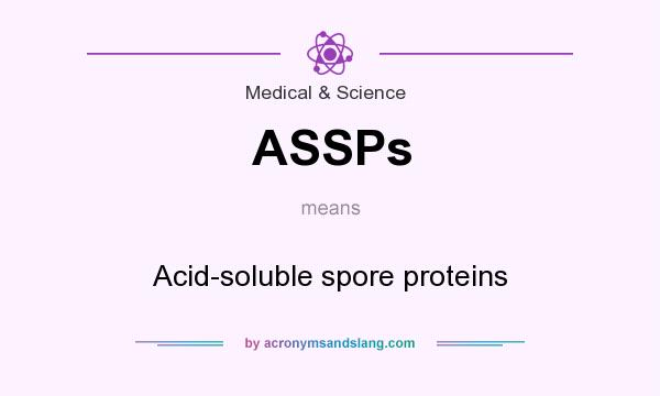 What does ASSPs mean? It stands for Acid-soluble spore proteins