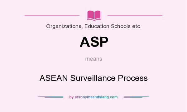 What does ASP mean? It stands for ASEAN Surveillance Process