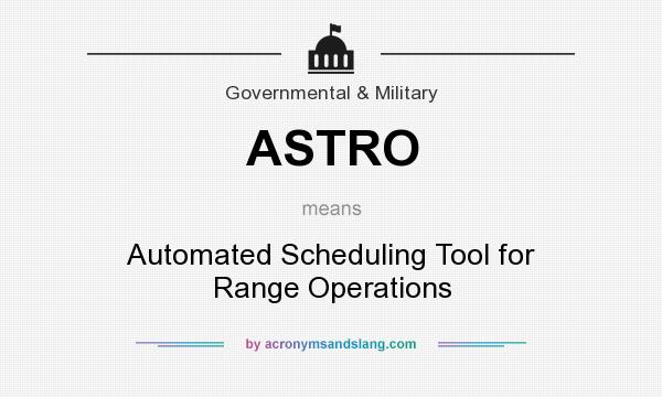 What does ASTRO mean? It stands for Automated Scheduling Tool for Range Operations
