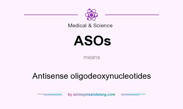 What does ASOs mean? It stands for Antisense oligodeoxynucleotides