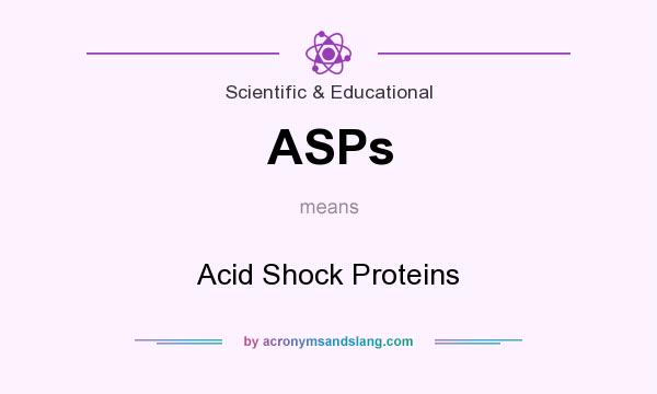 What does ASPs mean? It stands for Acid Shock Proteins