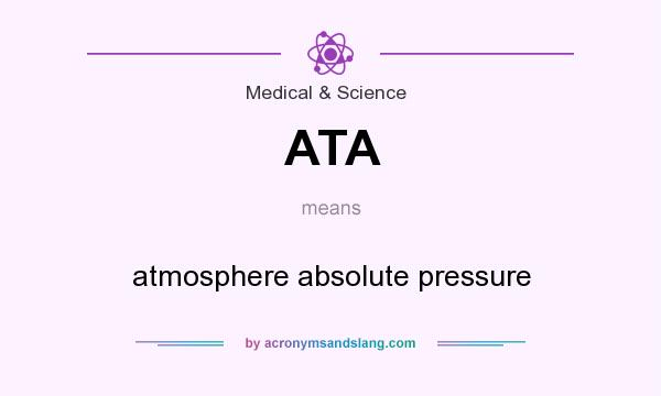 What does ATA mean? It stands for atmosphere absolute pressure