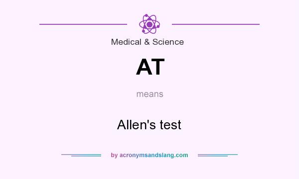 What does AT mean? It stands for Allen`s test