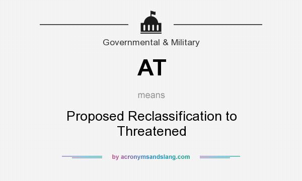 What does AT mean? It stands for Proposed Reclassification to Threatened