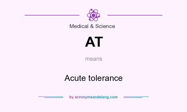 What does AT mean? It stands for Acute tolerance