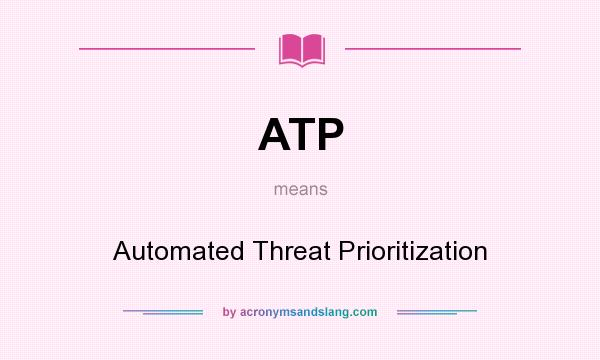 What does ATP mean? It stands for Automated Threat Prioritization