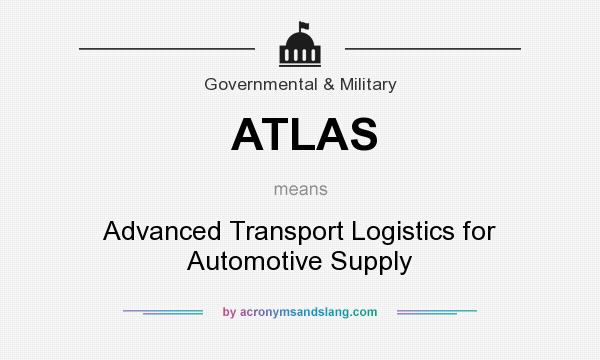 What does ATLAS mean? It stands for Advanced Transport Logistics for Automotive Supply