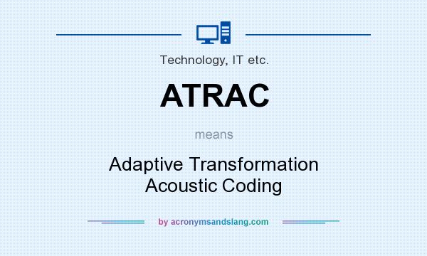 What does ATRAC mean? It stands for Adaptive Transformation Acoustic Coding