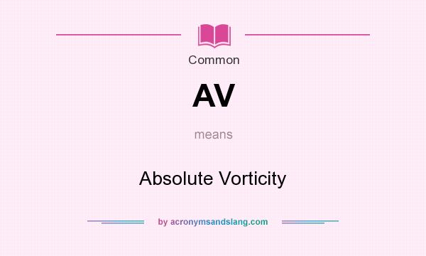 What does AV mean? It stands for Absolute Vorticity