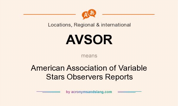 What does AVSOR mean? It stands for American Association of Variable Stars Observers Reports
