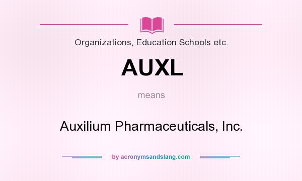What does AUXL mean? It stands for Auxilium Pharmaceuticals, Inc.