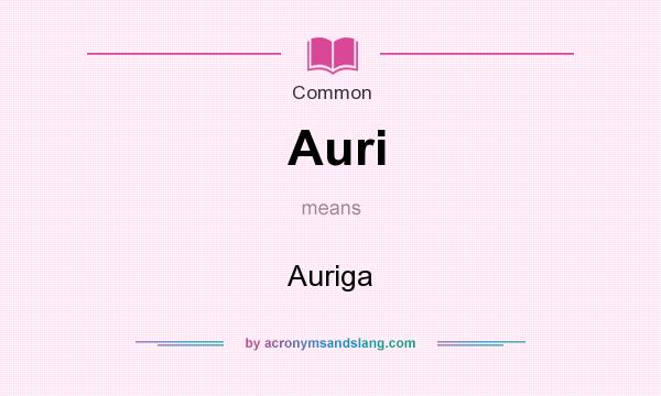 What does Auri mean? It stands for Auriga