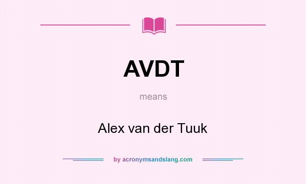 What does AVDT mean? It stands for Alex van der Tuuk