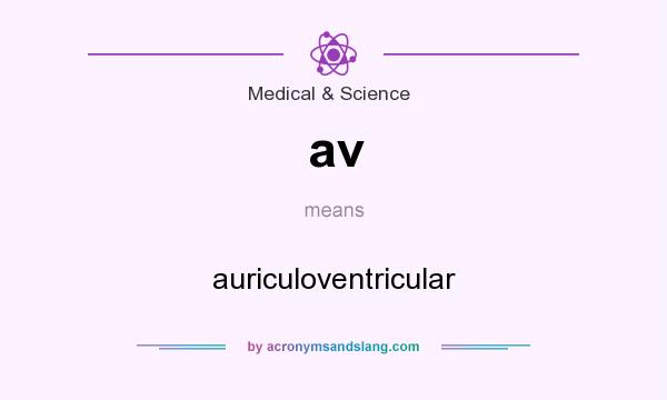 What does av mean? It stands for auriculoventricular