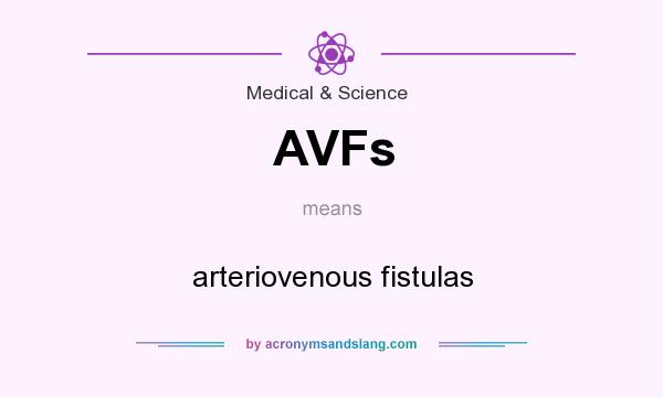 What does AVFs mean? It stands for arteriovenous fistulas