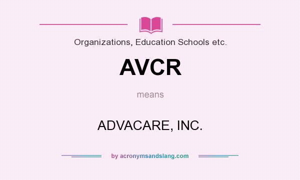 What does AVCR mean? It stands for ADVACARE, INC.