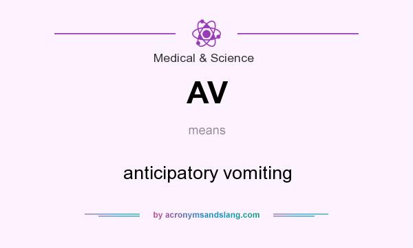 What does AV mean? It stands for anticipatory vomiting