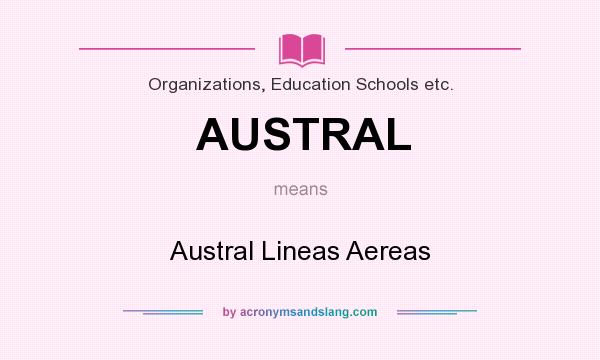 What does AUSTRAL mean? It stands for Austral Lineas Aereas