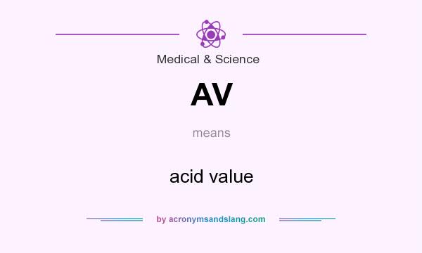 What does AV mean? It stands for acid value