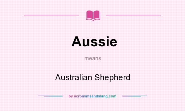 What does Aussie mean? It stands for Australian Shepherd