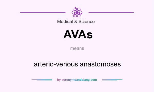 What does AVAs mean? It stands for arterio-venous anastomoses