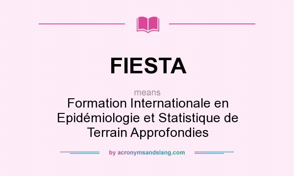 What does FIESTA mean? It stands for Formation Internationale en Epidémiologie et Statistique de Terrain Approfondies
