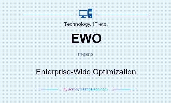 What does EWO mean? It stands for Enterprise-Wide Optimization