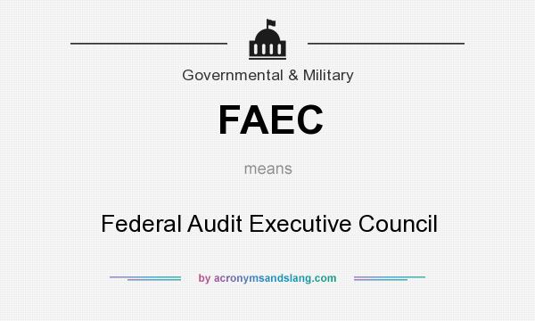What does FAEC mean? It stands for Federal Audit Executive Council