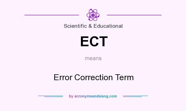 What does ECT mean? It stands for Error Correction Term