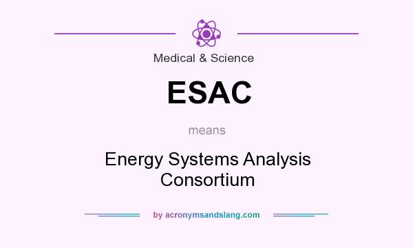What does ESAC mean? It stands for Energy Systems Analysis Consortium