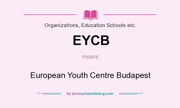 What does EYCB mean? It stands for European Youth Centre Budapest