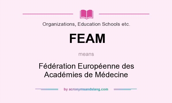 What does FEAM mean? It stands for Fédération Européenne des Académies de Médecine