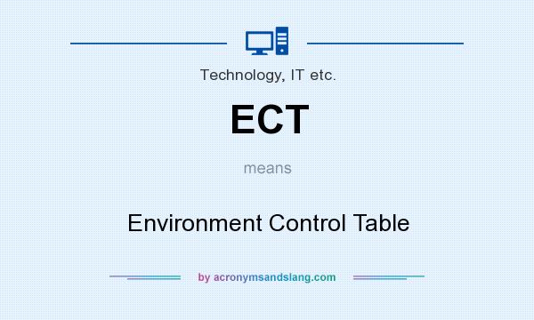 What does ECT mean? It stands for Environment Control Table