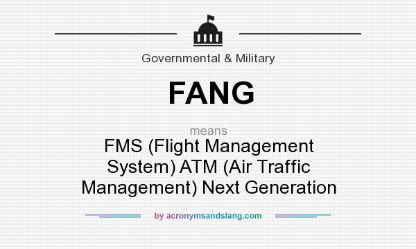 What does FANG mean? It stands for FMS (Flight Management System) ATM (Air Traffic Management) Next Generation
