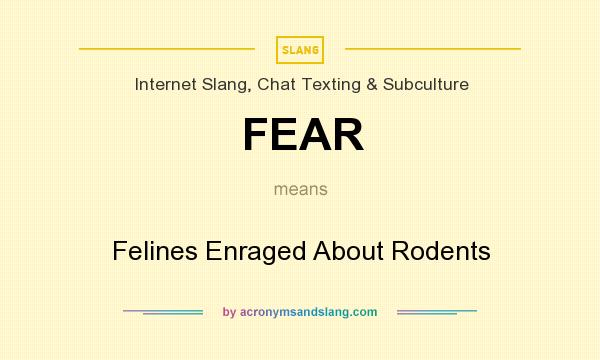 What does FEAR mean? It stands for Felines Enraged About Rodents