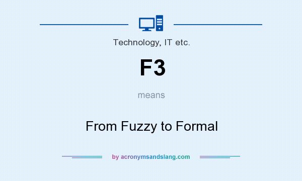 What does F3 mean? It stands for From Fuzzy to Formal