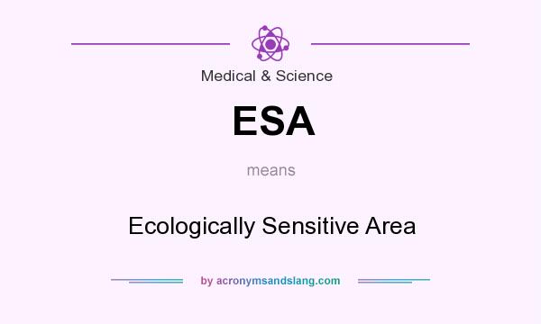 What does ESA mean? It stands for Ecologically Sensitive Area
