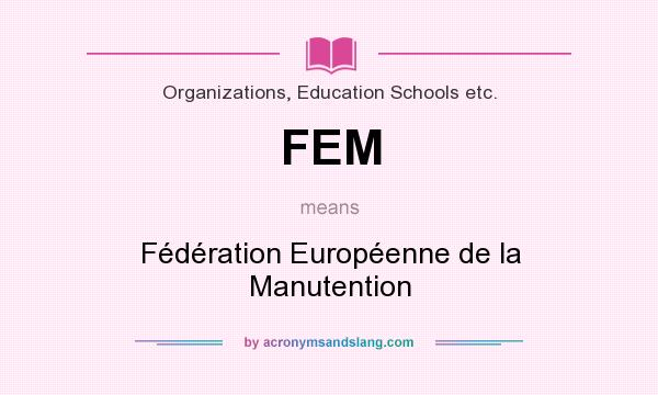 What does FEM mean? It stands for Fédération Européenne de la Manutention