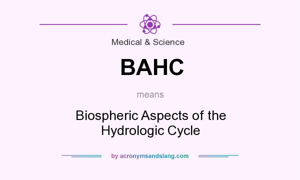 What does BAHC mean? It stands for Biospheric Aspects of the Hydrologic Cycle