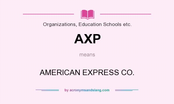 What does AXP mean? It stands for AMERICAN EXPRESS CO.