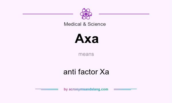 What does Axa mean? It stands for anti factor Xa