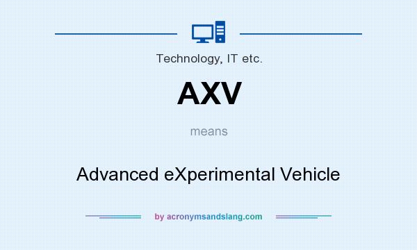 What does AXV mean? It stands for Advanced eXperimental Vehicle