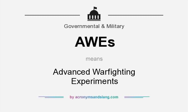 What does AWEs mean? It stands for Advanced Warfighting Experiments